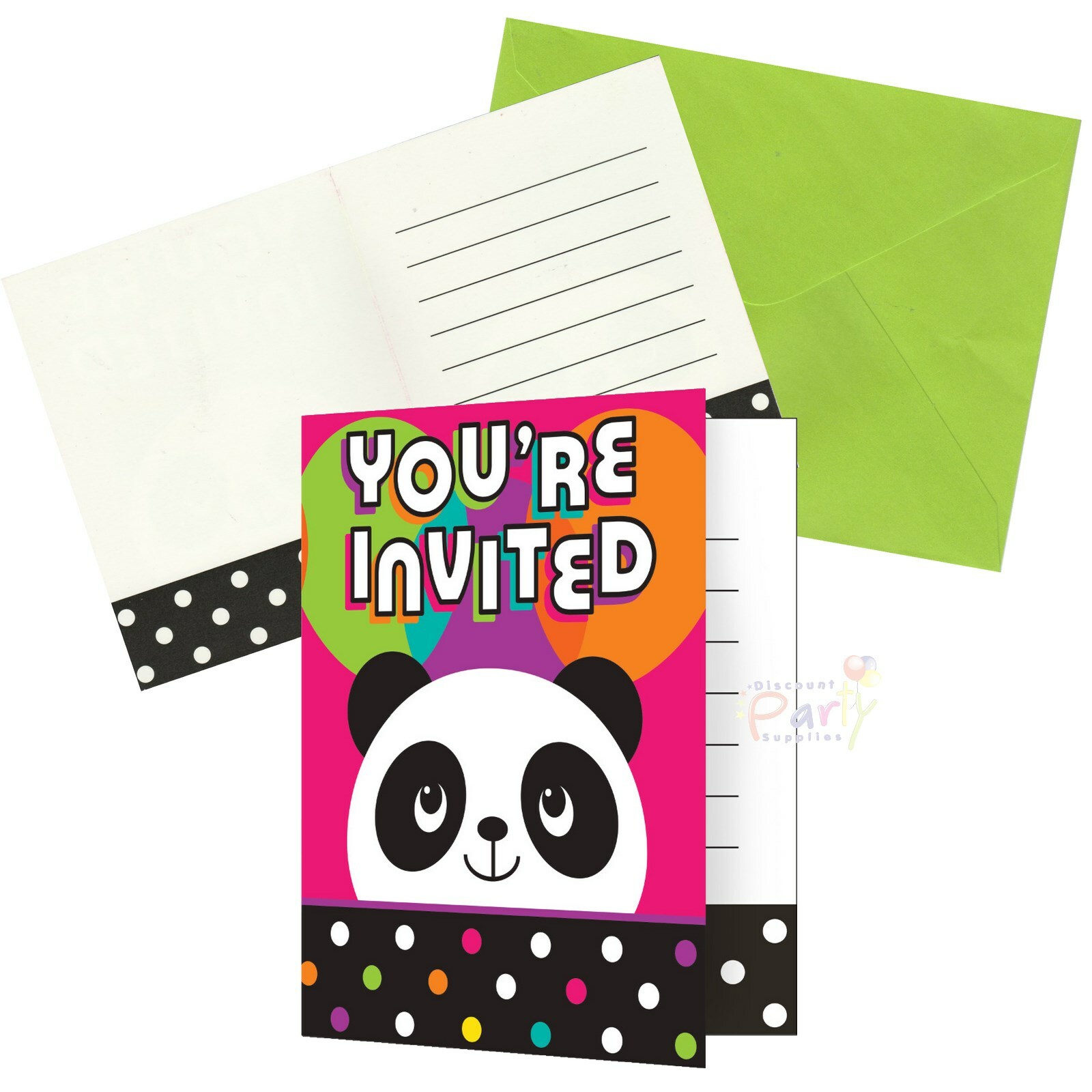 Panda-Monium Invitations (Pack of 8)