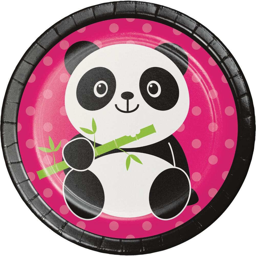 Panda-Monium Small Paper Plates (Pack of 8)