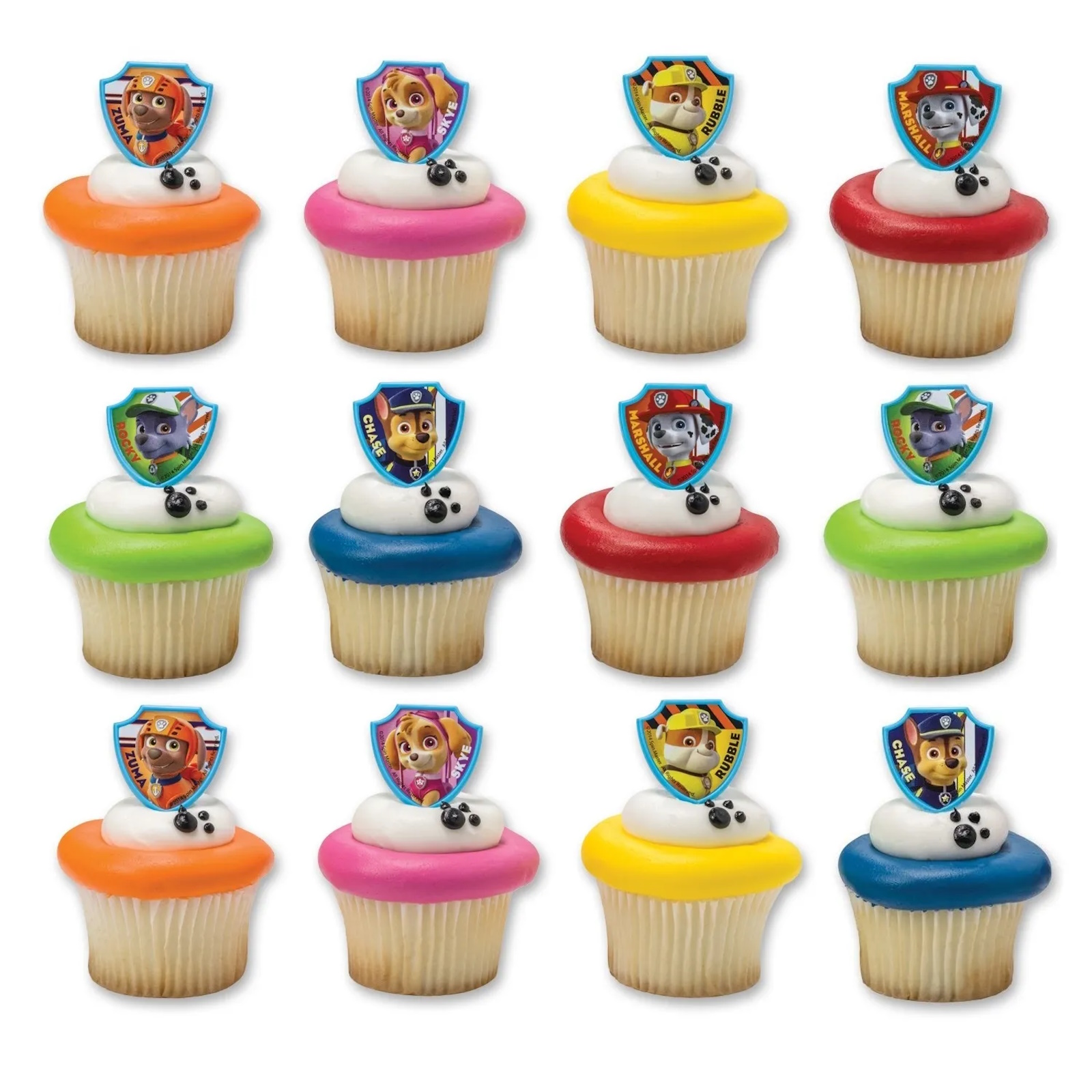 Paw Patrol Cupcake Rings (Pack of 12)
