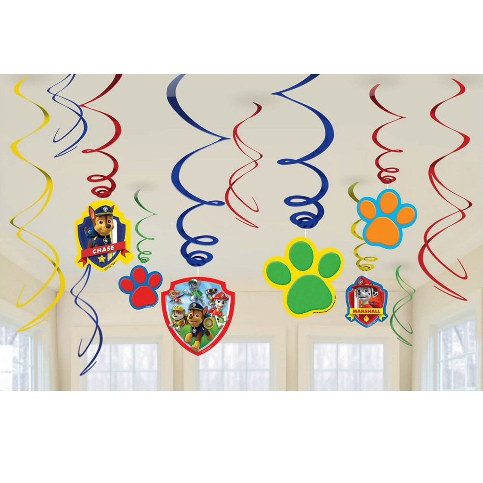 Paw Patrol Swirl Decorations (Pack of 12)