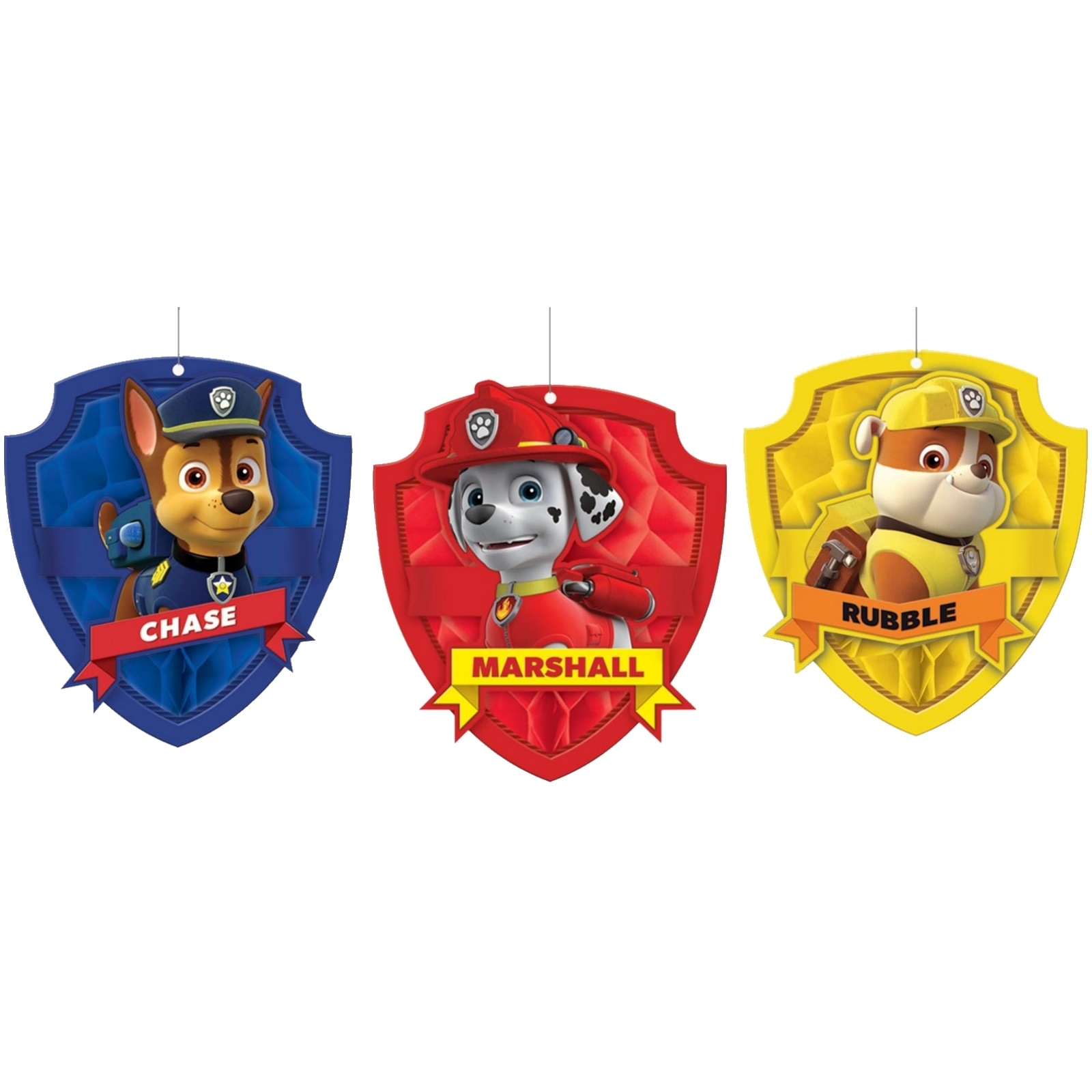 Paw Patrol Honeycomb Decorations (Pack of 3)