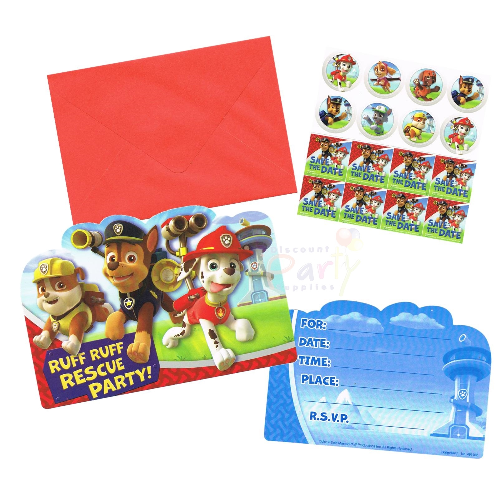 Paw Patrol Party Invitation Set (Pack of 8)