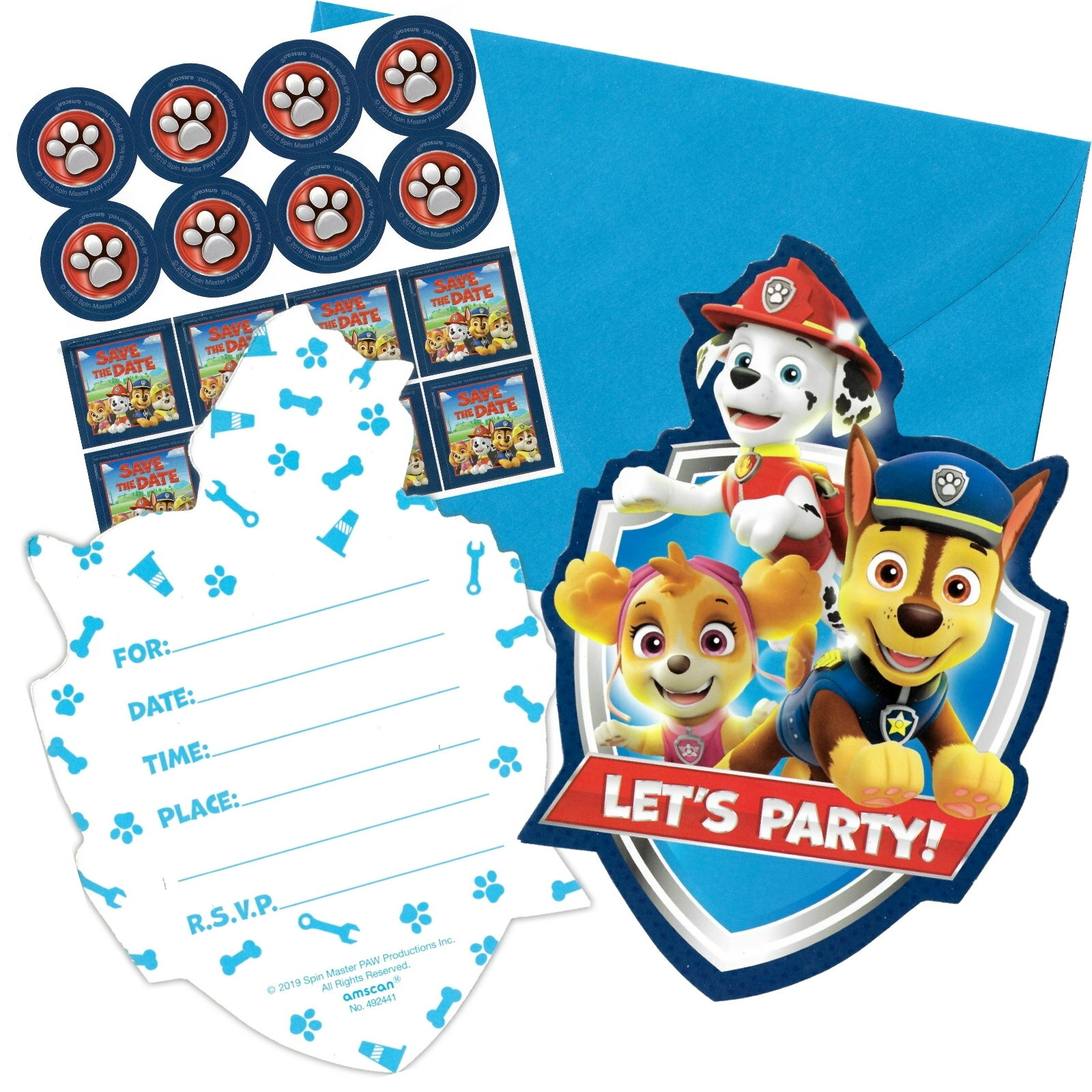 Paw Patrol Adventures Invitation Set (Pack of 8)