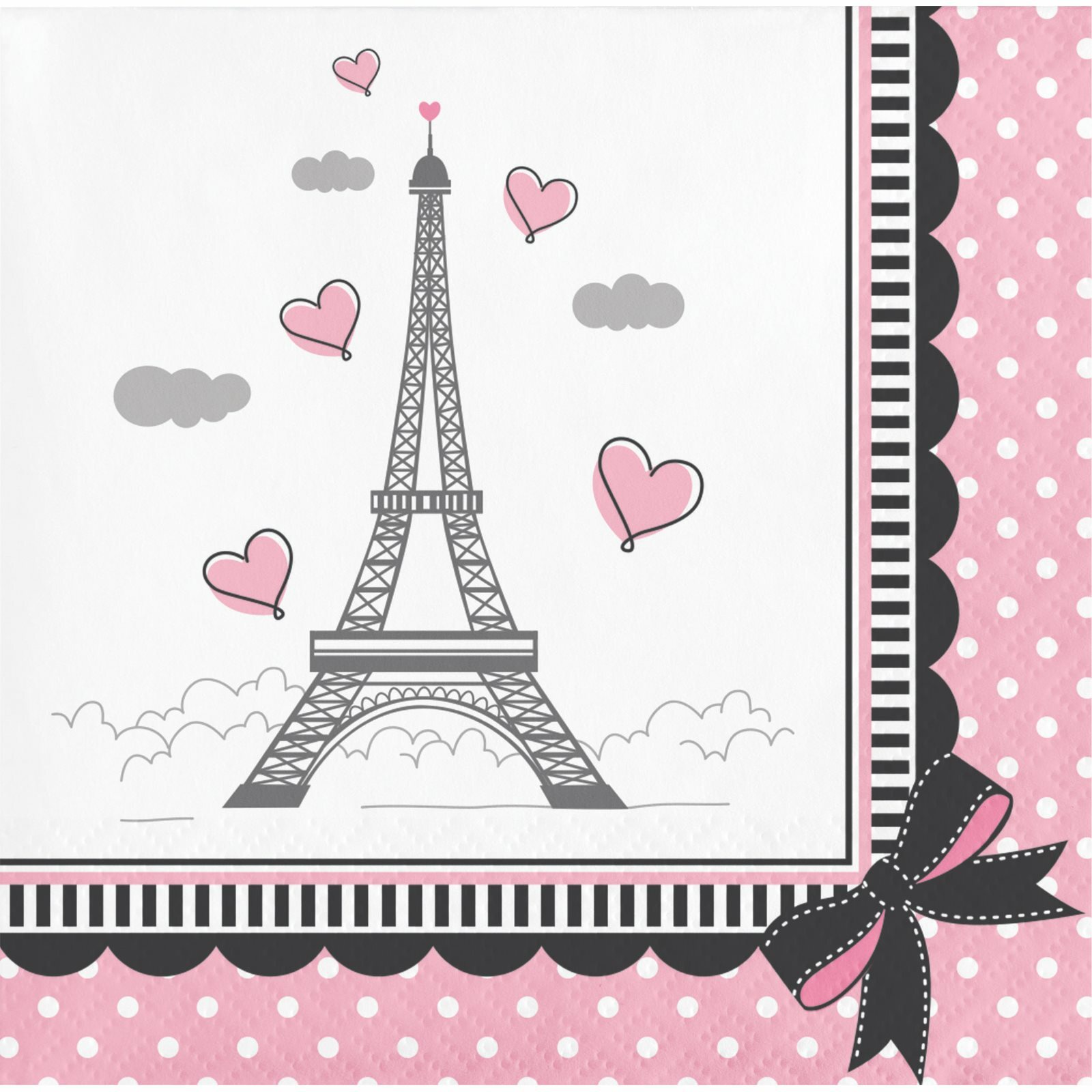 Party In Paris Small Napkins / Serviettes (Pack of 18)