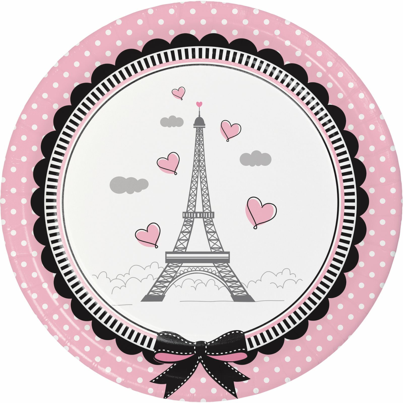 Party In Paris Small Paper Plates (Pack of 8)
