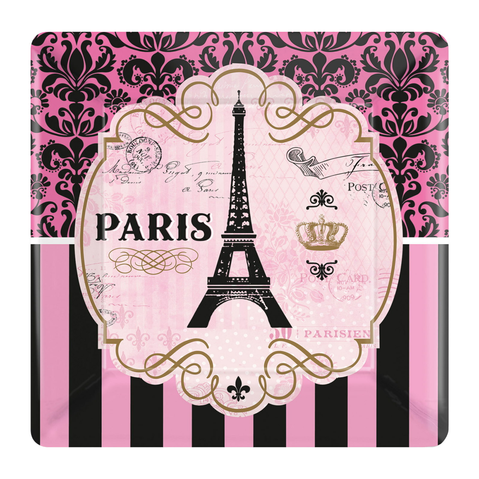 Day In Paris Small Paper Plates (Pack of 8)