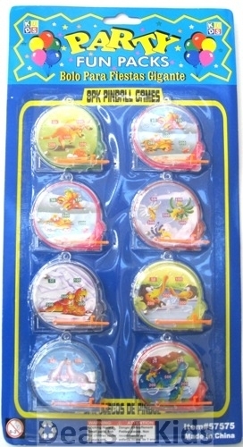 8 Pack Mini Pinball Games Party Favours Prizes Treats