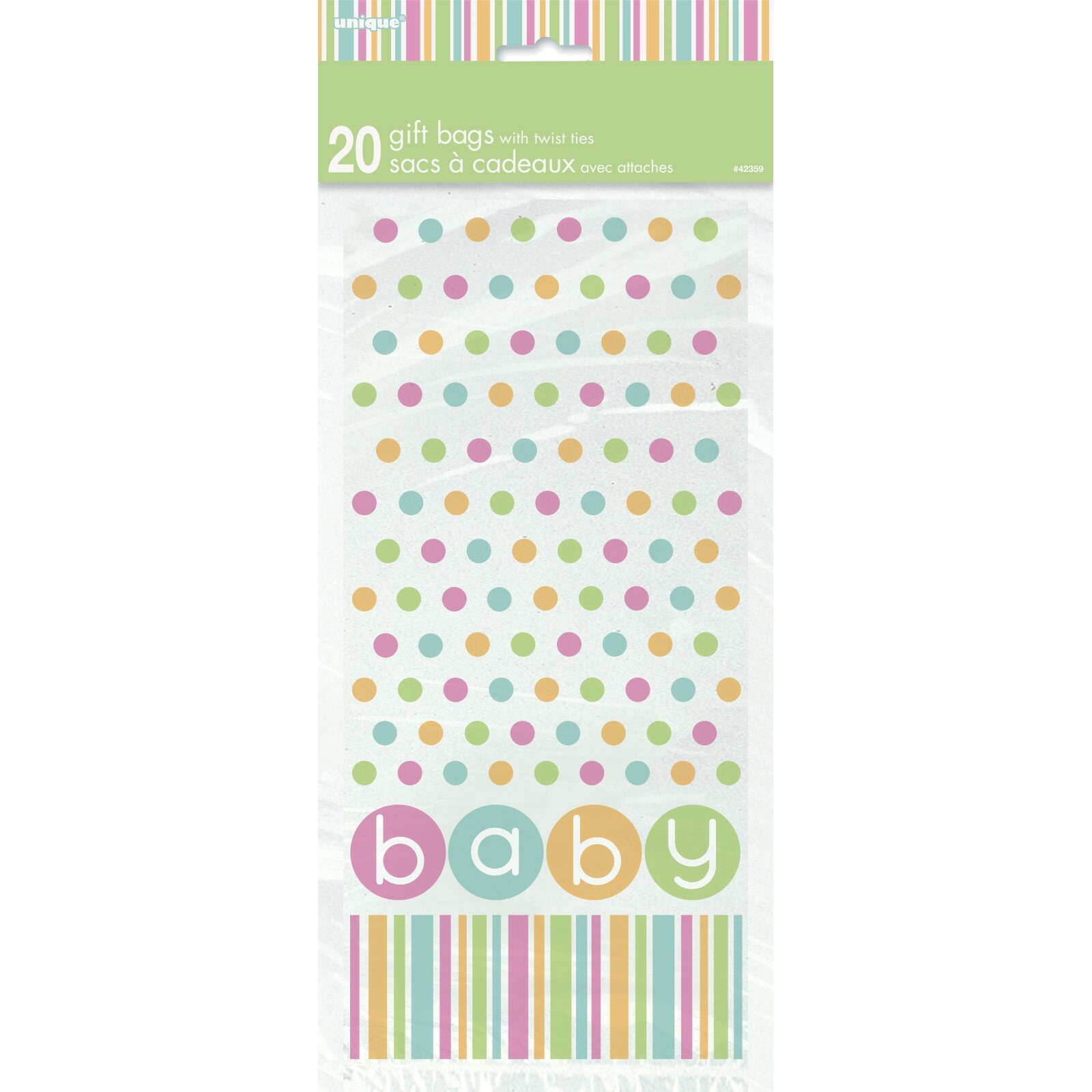 Pastel Baby Shower Cellophane Treat Bags (Pack of 20)