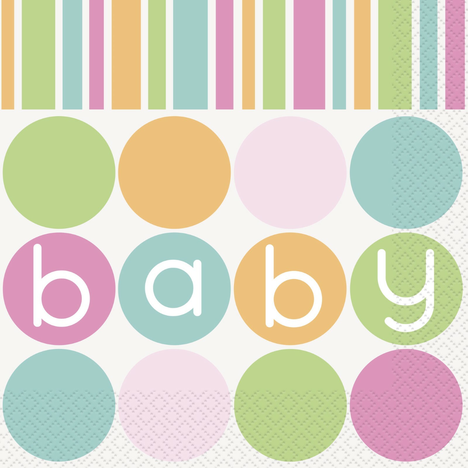 Pastel Baby Shower Large Napkins / Serviettes (Pack of 16)