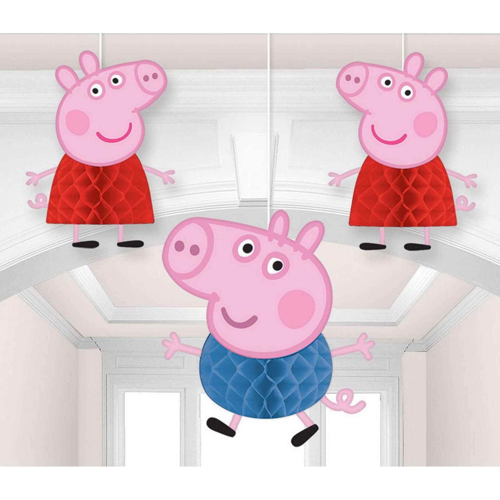 Peppa Pig Honeycomb Hanging Decorations (Pack of 3)