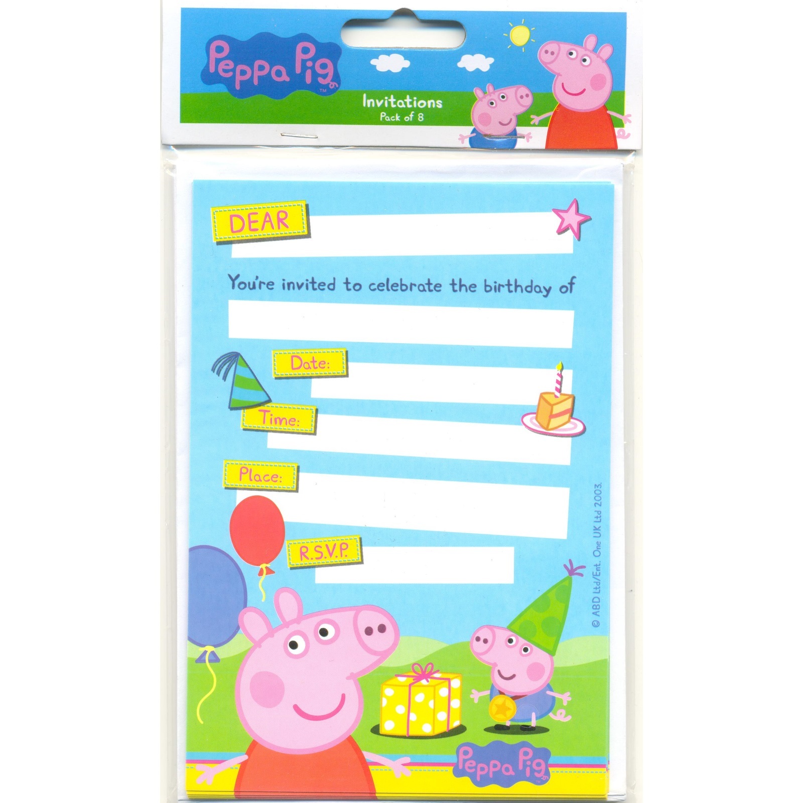Peppa Pig Party Invitations (Pack of 8)