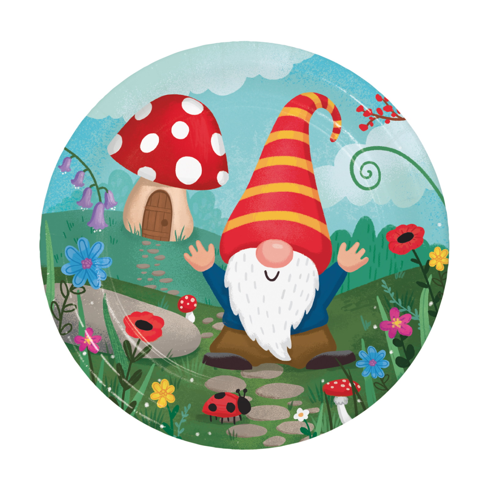 Party Gnomes Small Paper Plates (Pack of 8)