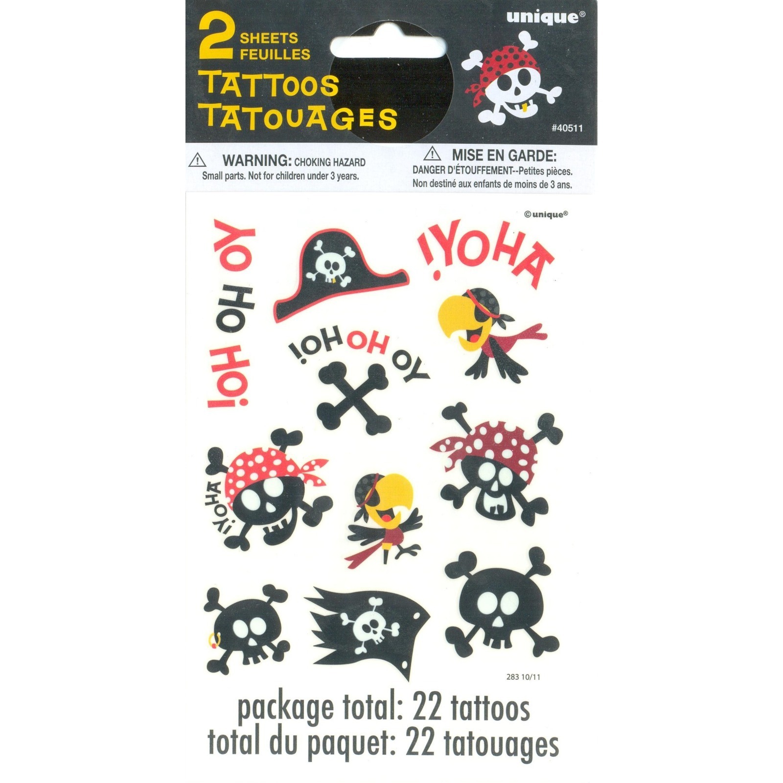 Pirate Fun Tattoos (2 Sheets)