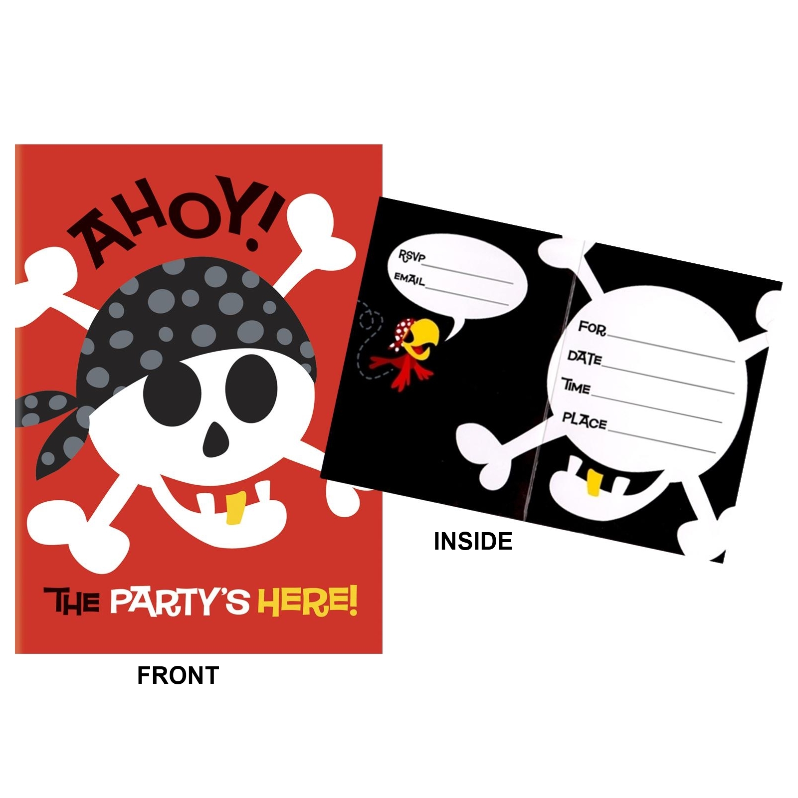 Pirate Fun Party Invitations (Pack of 8)