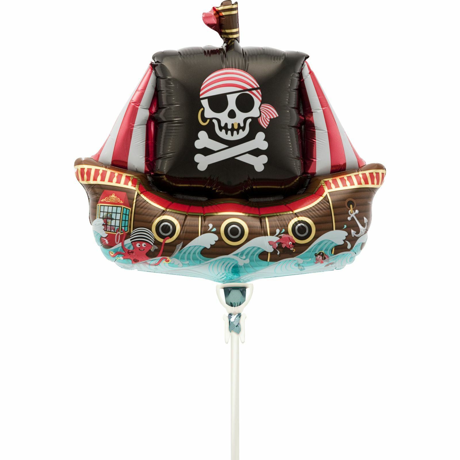 Pirate Ship Air Fill Balloon On Stick