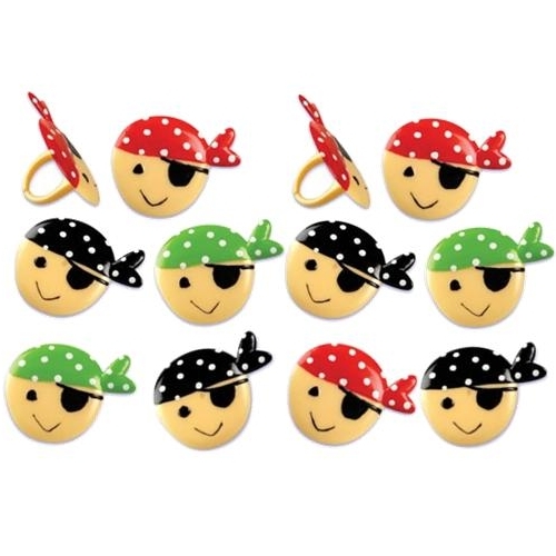 Pirate Cupcake Rings (Pack of 12)