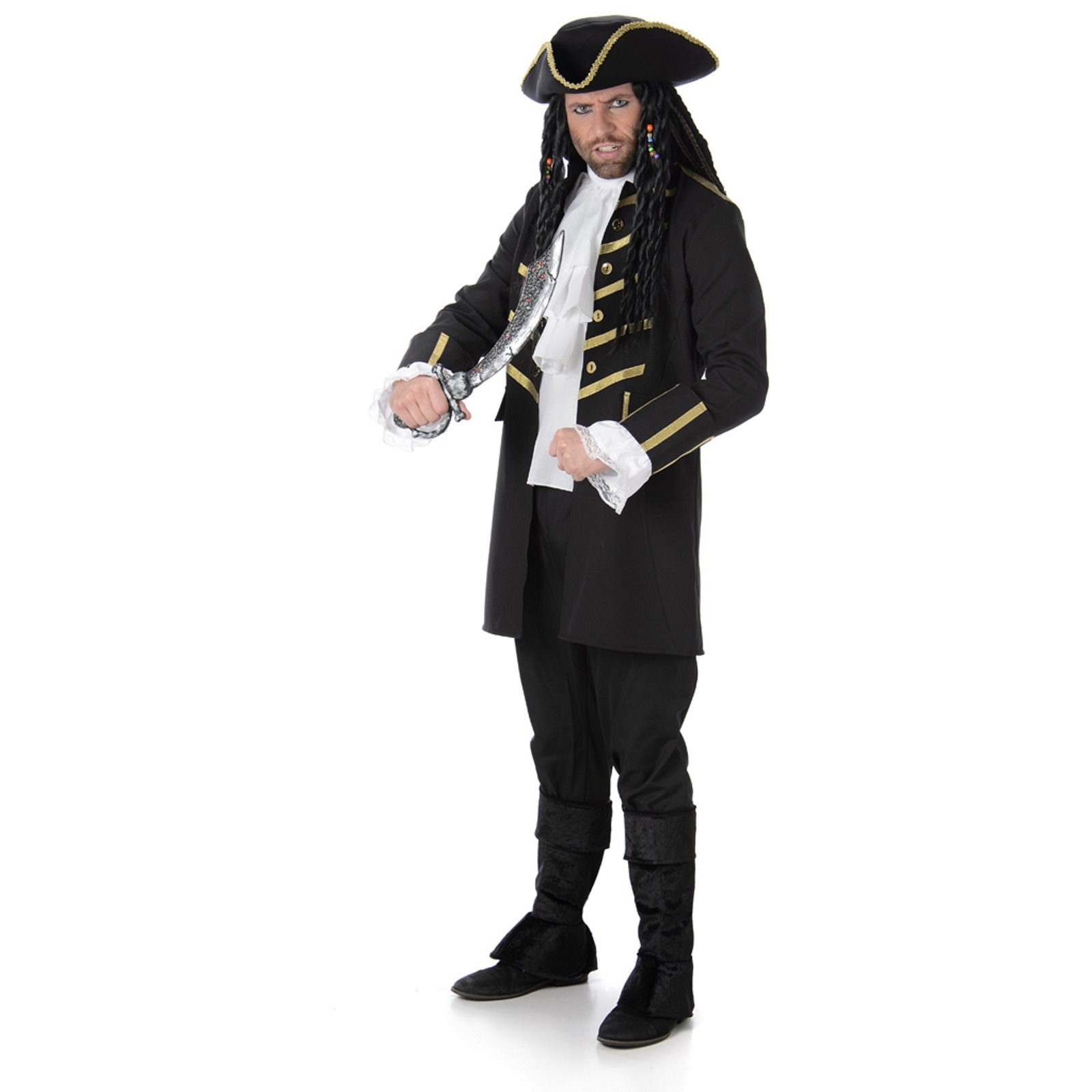 Black Pirate Mens Costume Extra Large