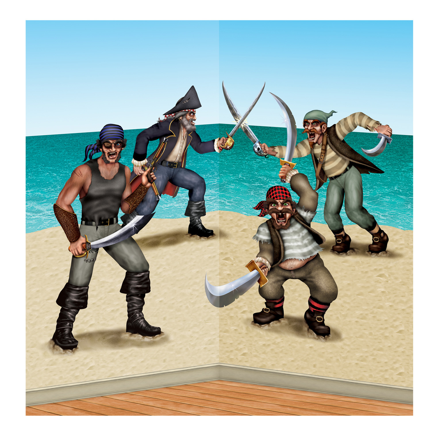 Dueling Pirate Scene Setter Wall Decorations