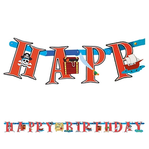 Pirate Happy Birthday Party Banner