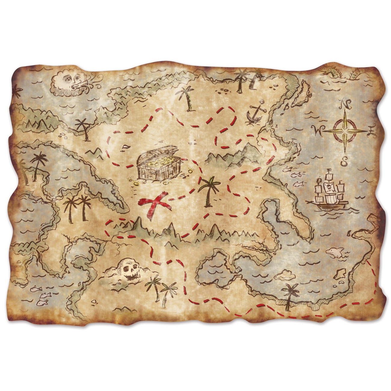 Jumbo Pirate Treasure Map Cardboard Cutout