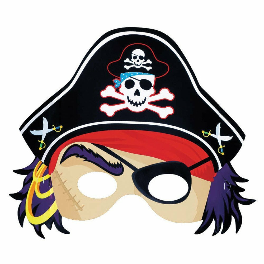 Pirate Party Masks (Pack of 8)