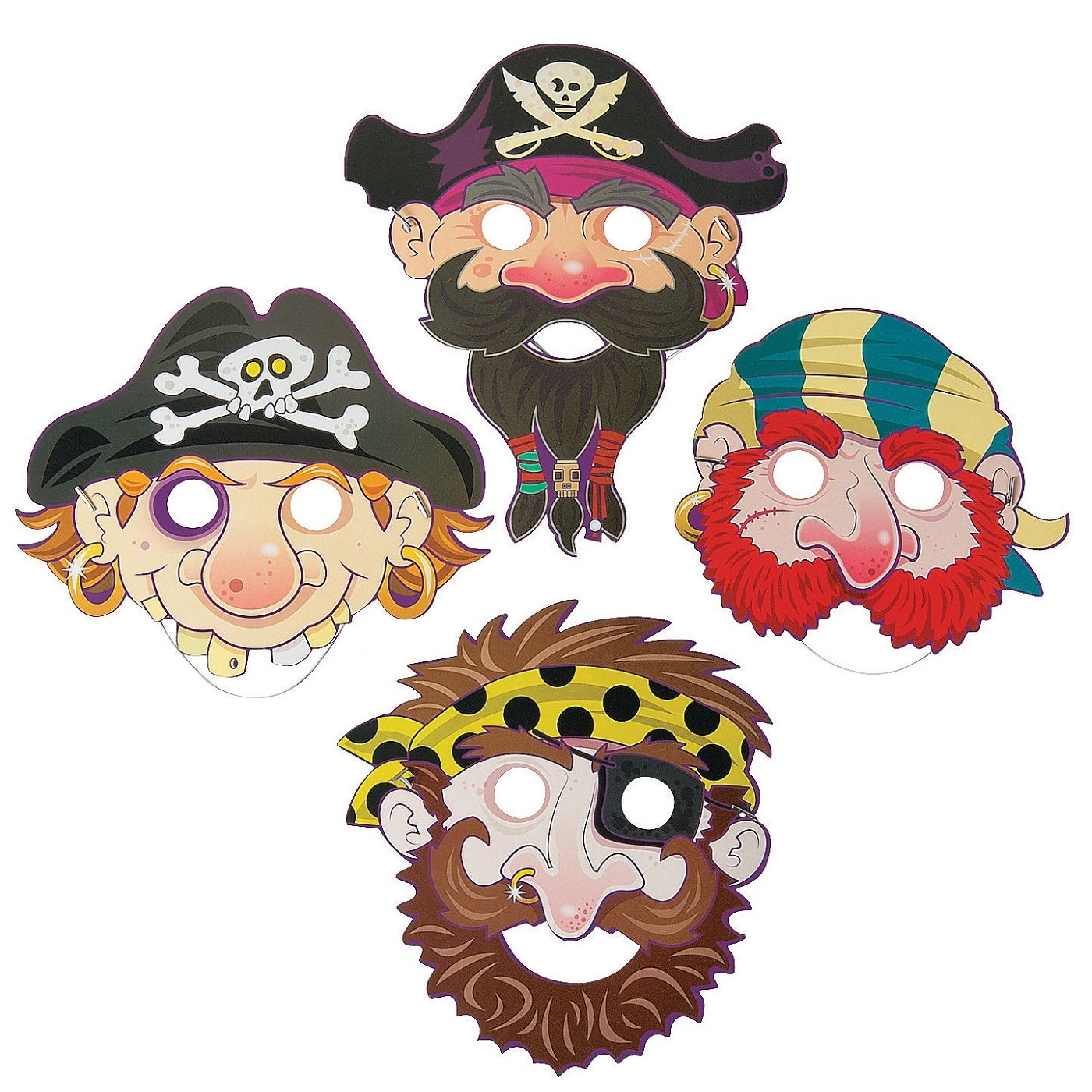 Pirate Party Masks (Pack of 12)