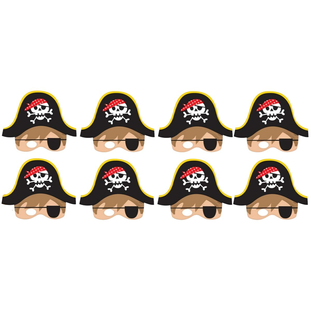 Little Pirate Party Masks (Pack of 8)