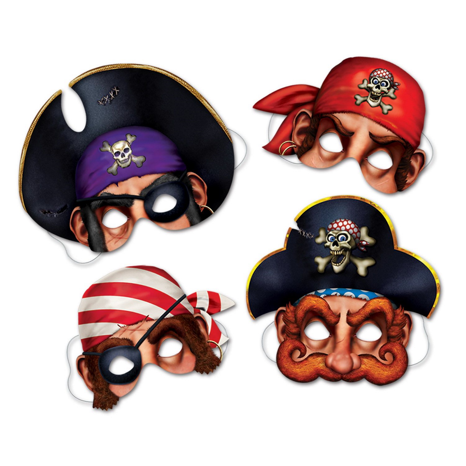 Pirate Masks (Pack of 4) 