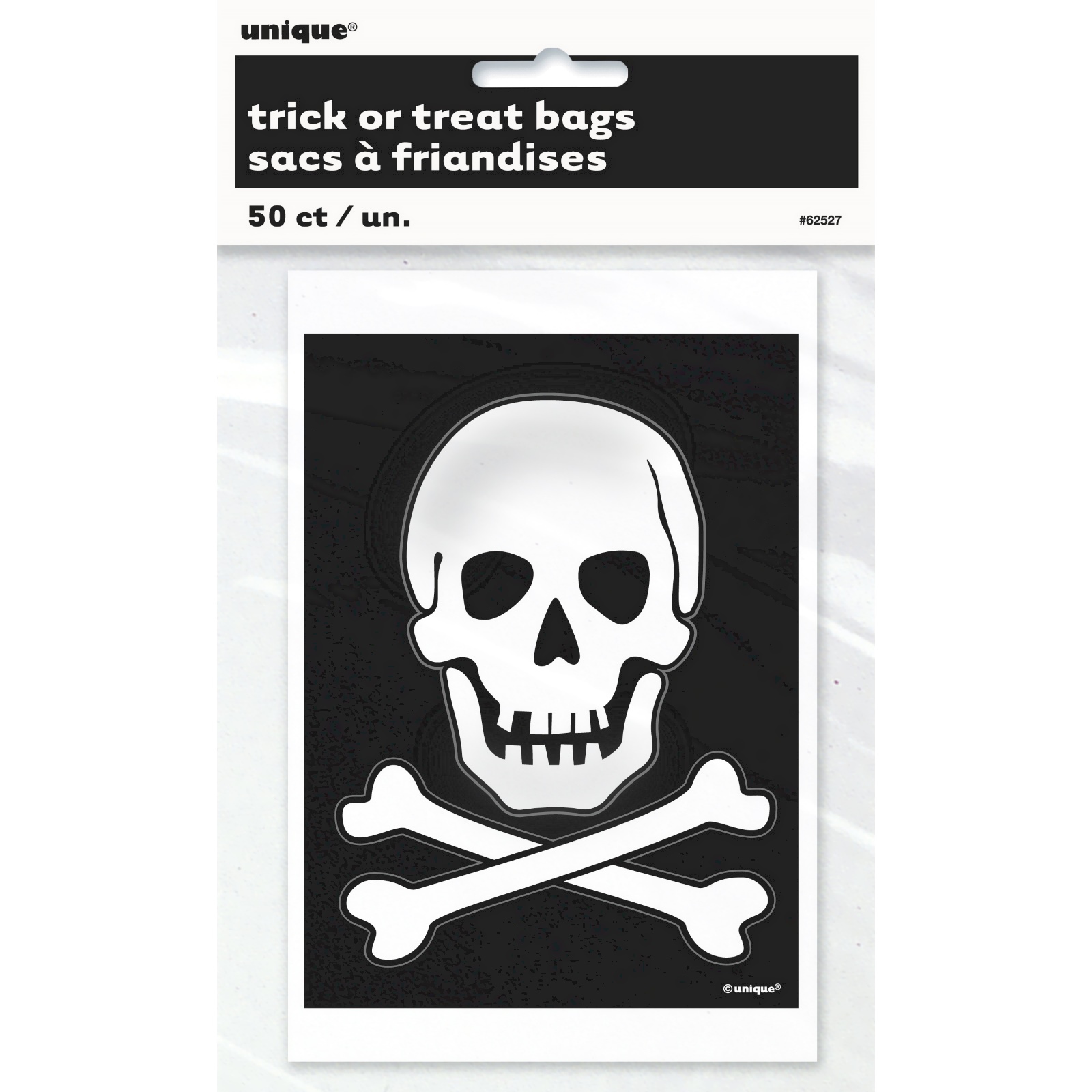 Skull Mini Plastic Lolly/Treat Bags (Pack of 50)