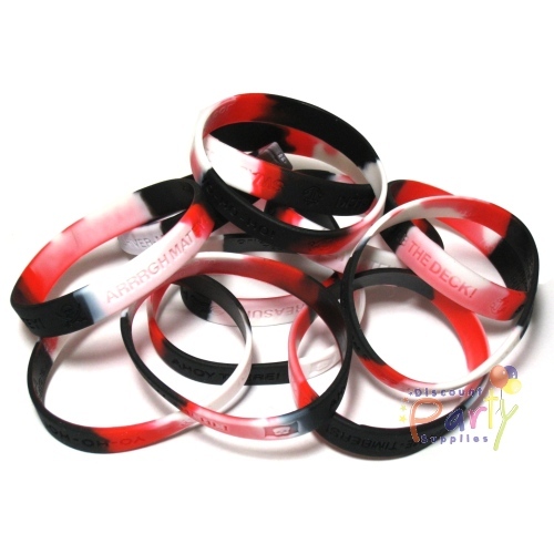 Pirate Rubber Wristbands (Pack of 12)