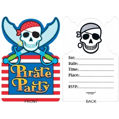 Pirate Party Invitations (Pack of 8)