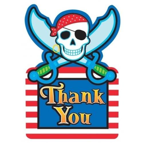 Pirate Party Thank You Cards (Pack of 8)
