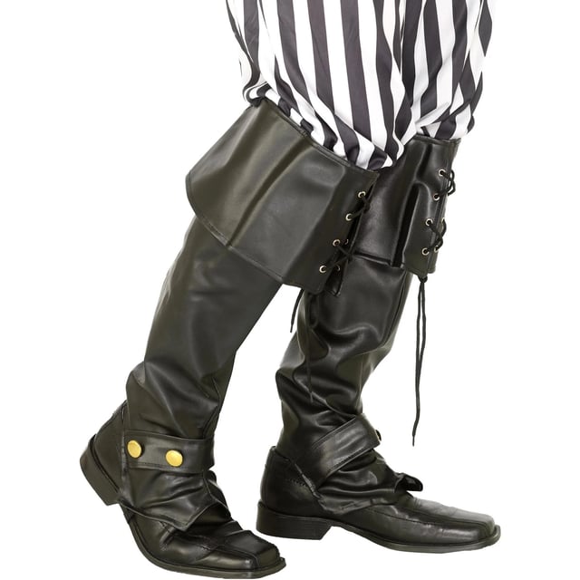 Boot Covers Black Leather Pirate Boots Black Pirate Boot Covers