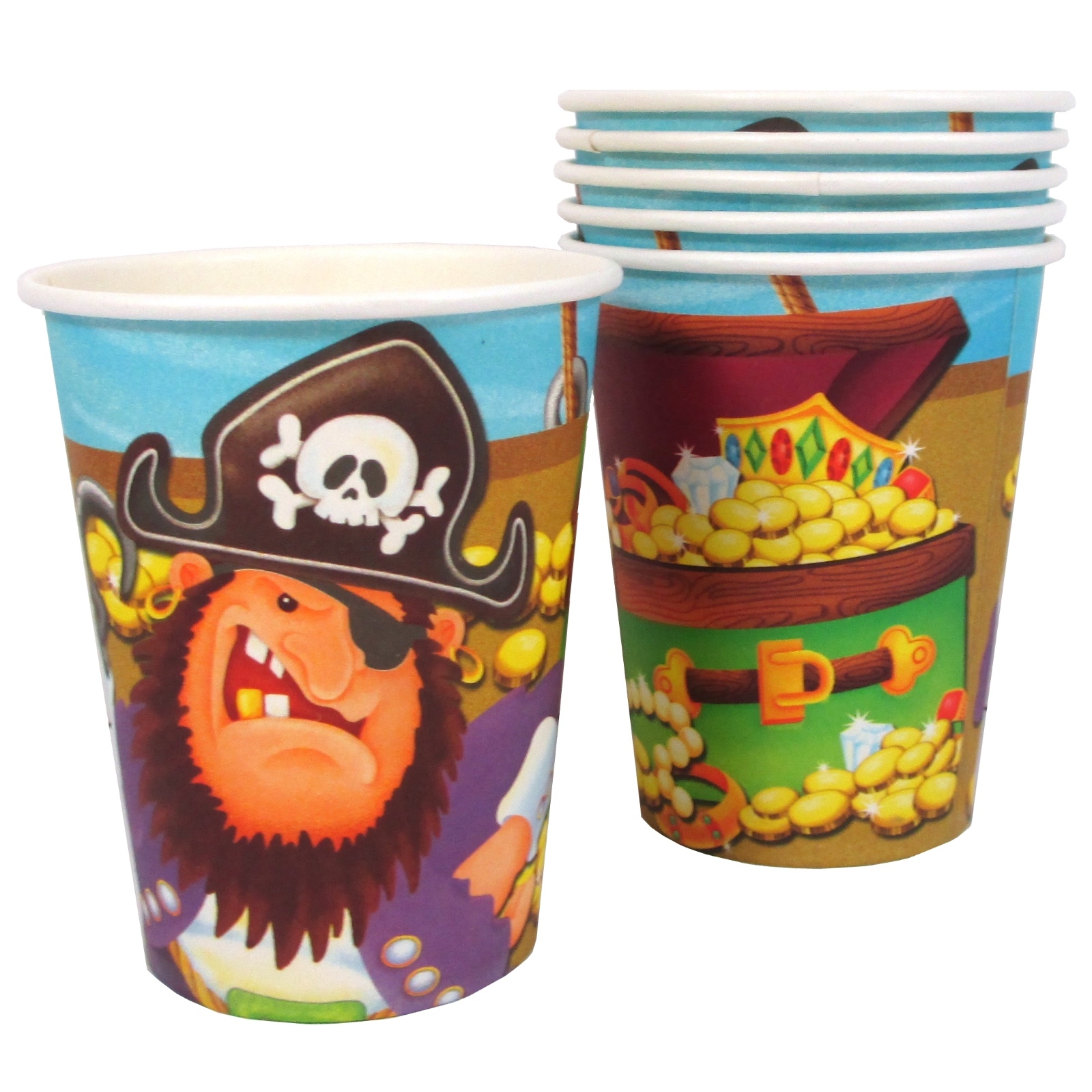 Pirate Captain Paper Cups (Pack of 6) - Discount Party Supplies