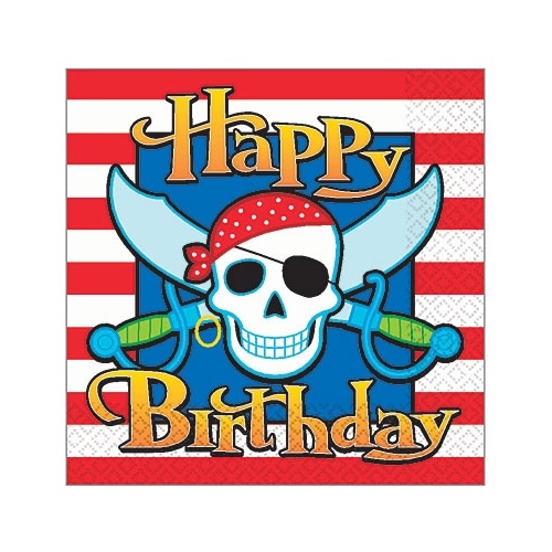 Pirate Large Napkins / Serviettes (Pack of 16)