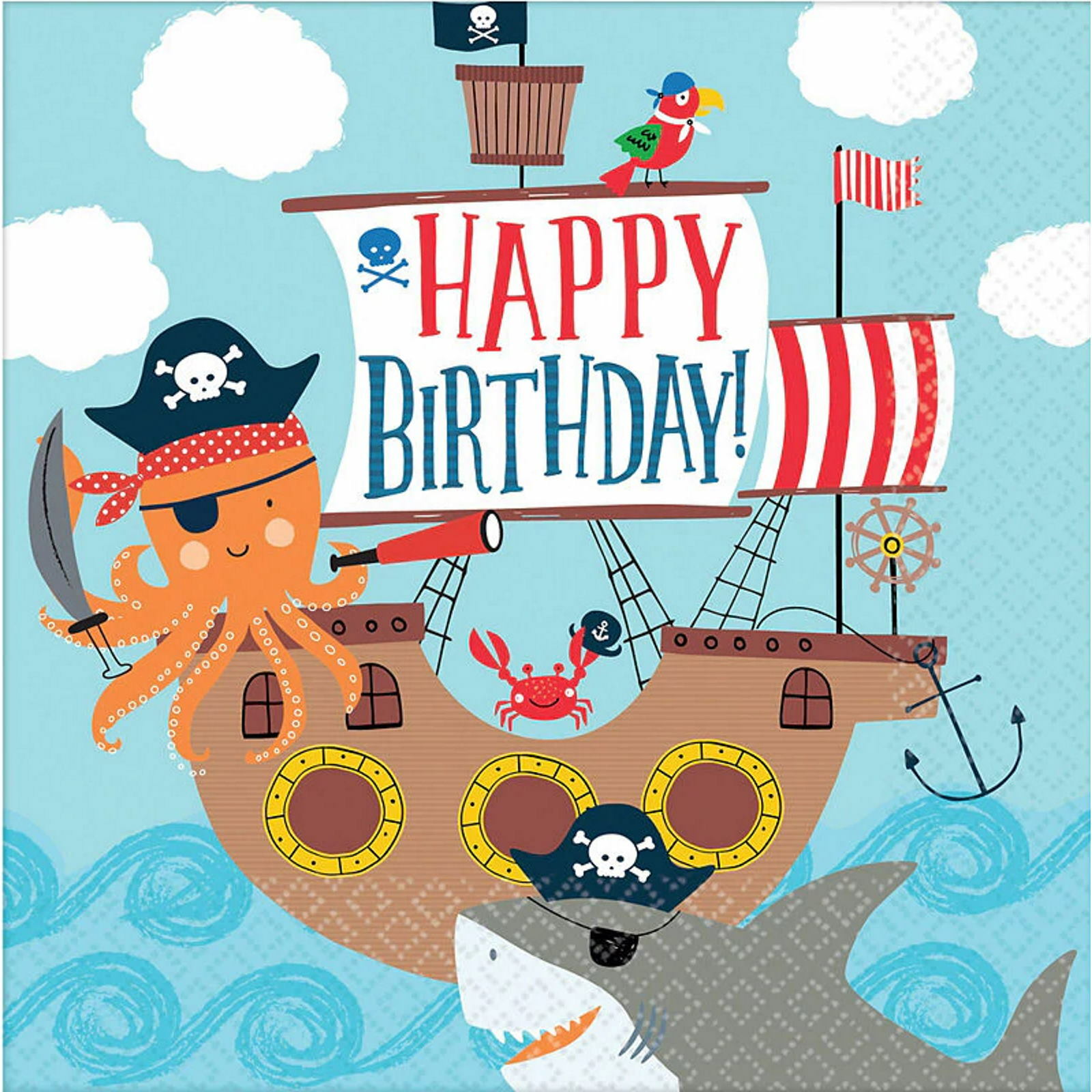 Ahoy Birthday Large Napkins / Serviettes (Pack of 16)