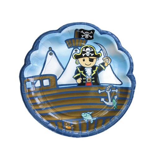 Cute Pirate Large Paper Plates (Pack of 8)