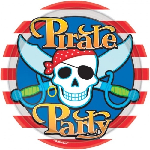 Pirate Large Paper Plates (Pack of 8)
