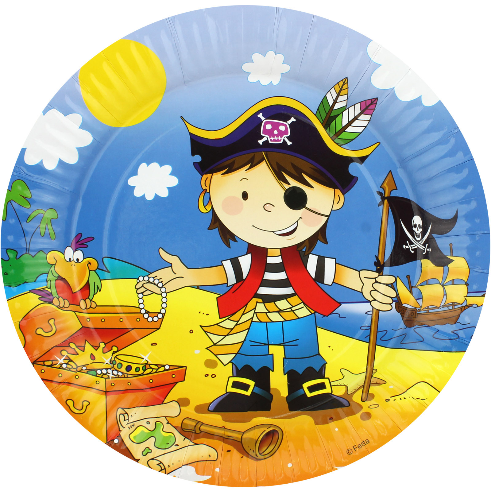 Pirate Island Large Paper Plates (Pack of 6)