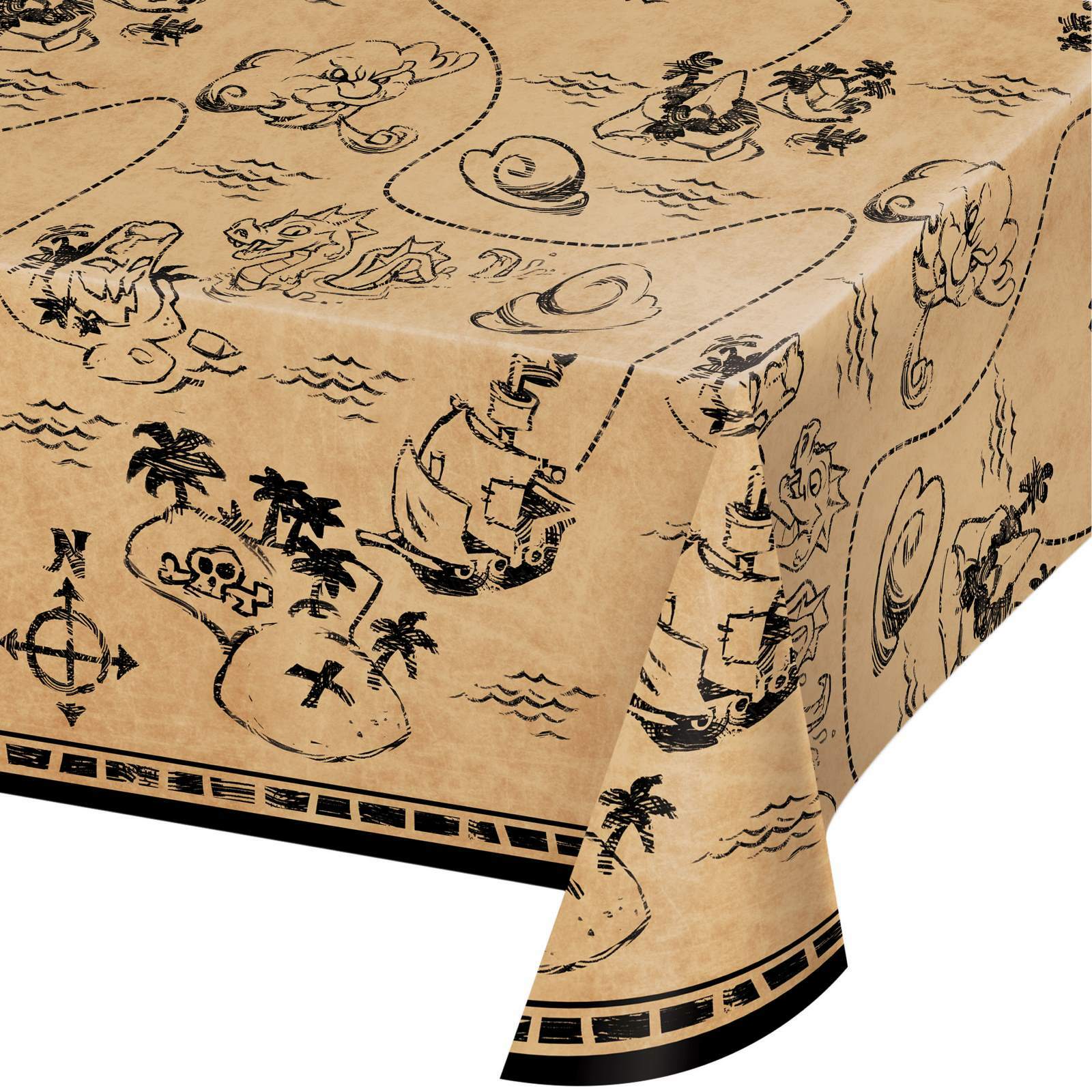 Pirate Treasure Plastic Tablecloth