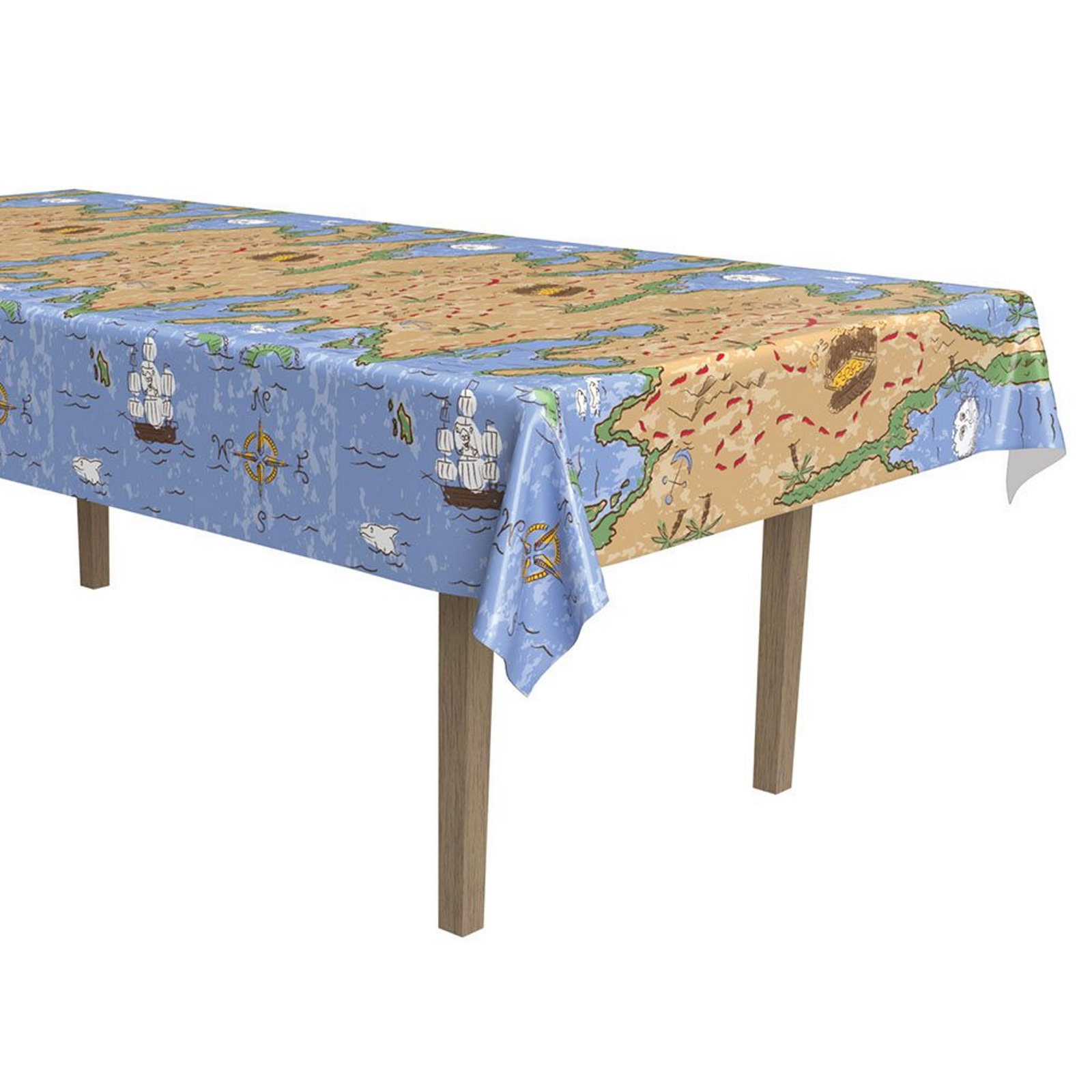 Pirate Treasure Map Plastic Tablecloth