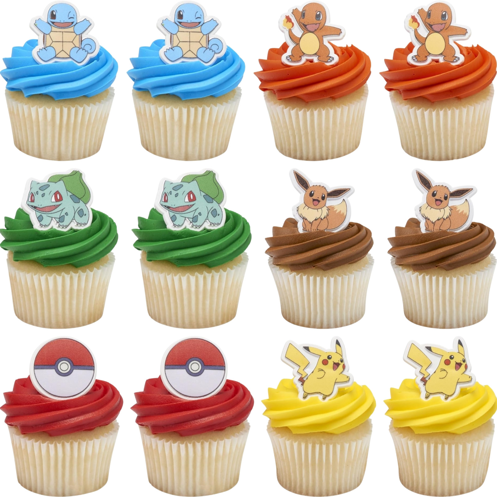 Pokemon Cupcake Rings (Pack of 12)
