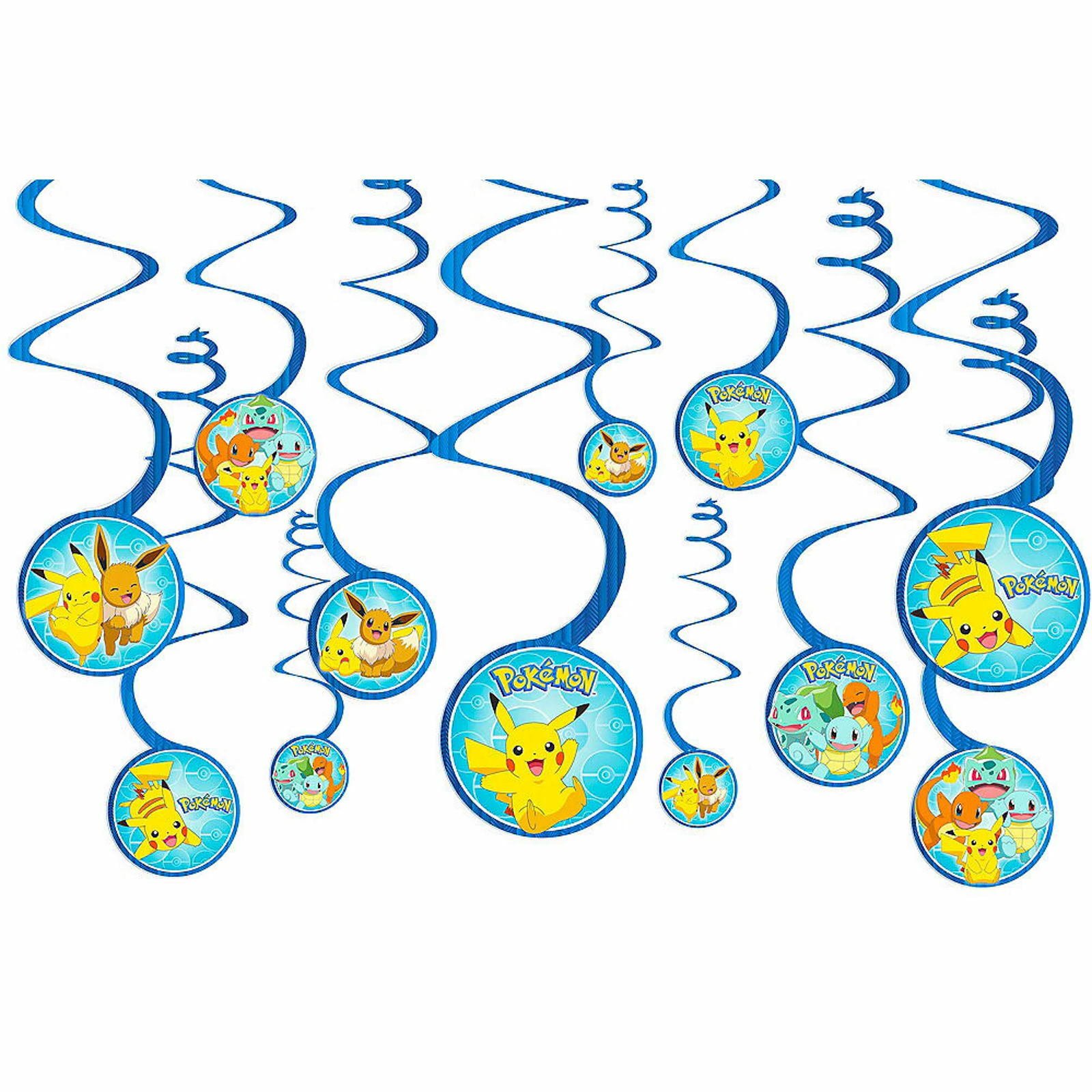 Pokemon Classic Swirl Decorations (Pack of 12)