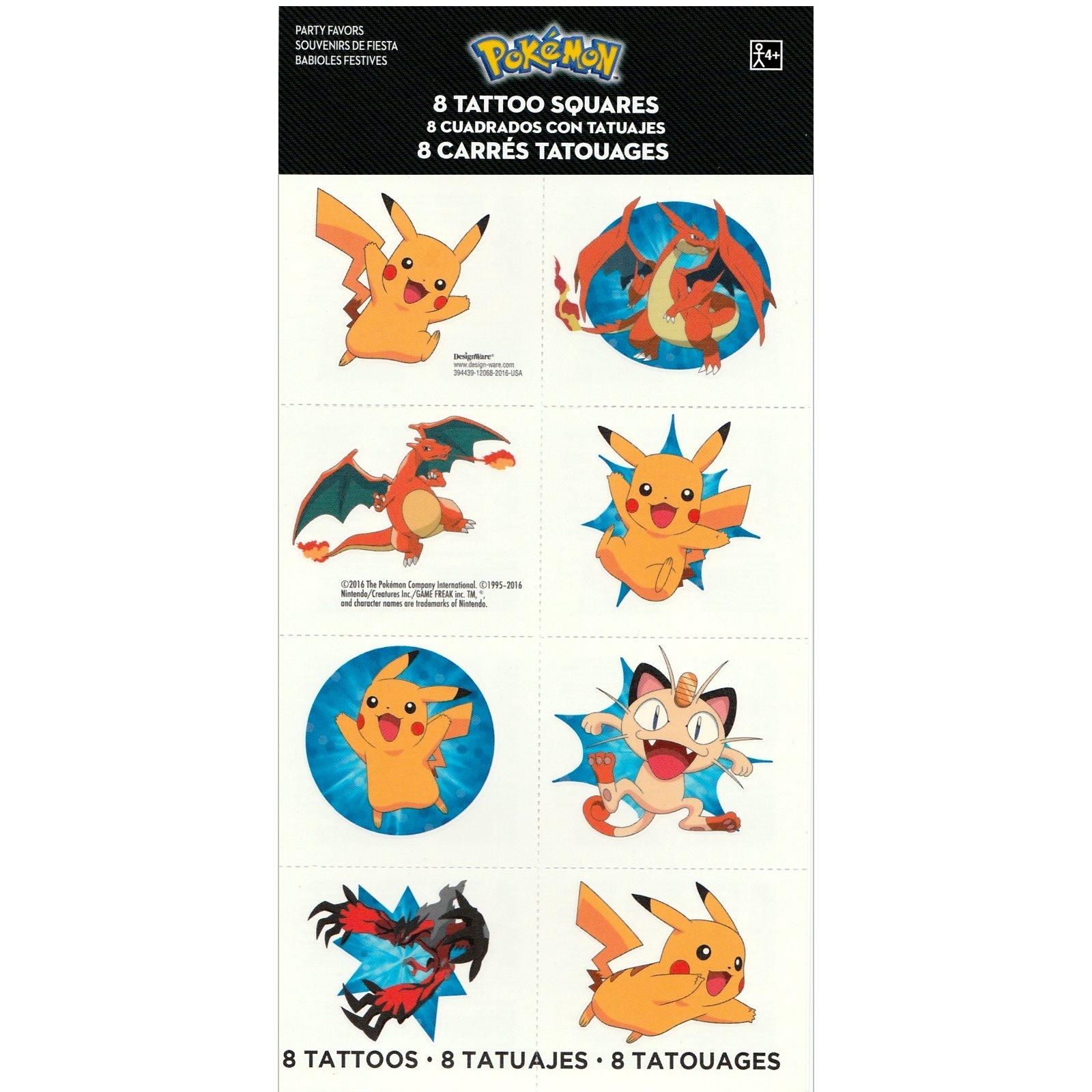 Pokemon Tattoos (1 Sheet)
