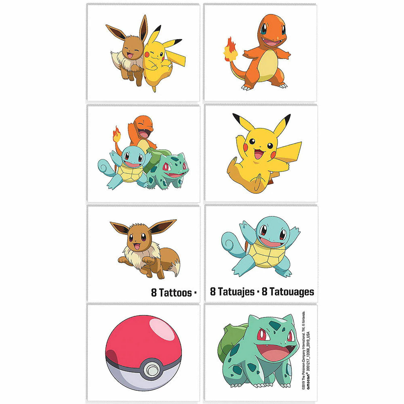 Pokemon Classic Tattoos (1 Sheet)