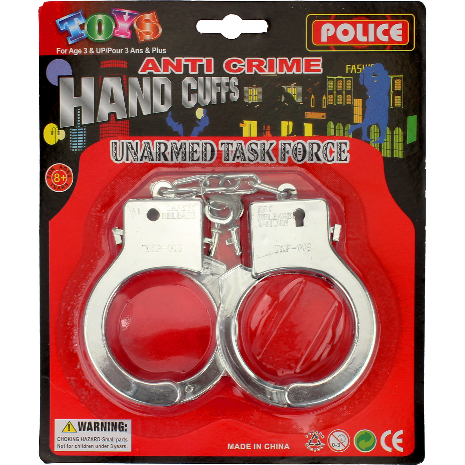 thumbnail image 2 of Gray Plastic Handcuffs – Novelty Costume Accessory For Police, Inmate, Or Convict Dress-Up 2 of 6