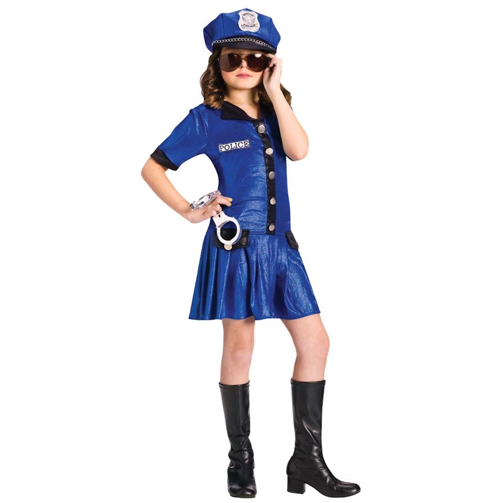 Police Girl Child Costume Large