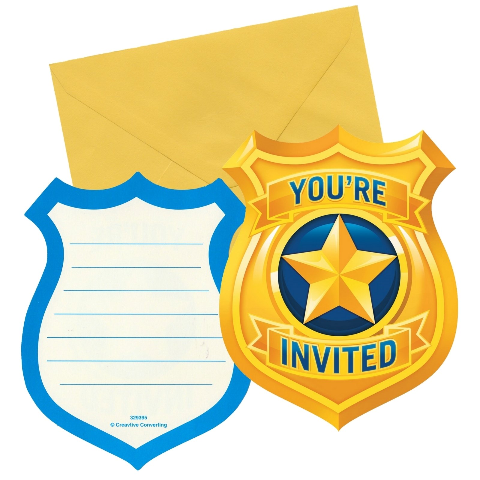 Police Party Invitations (Pack of 8)
