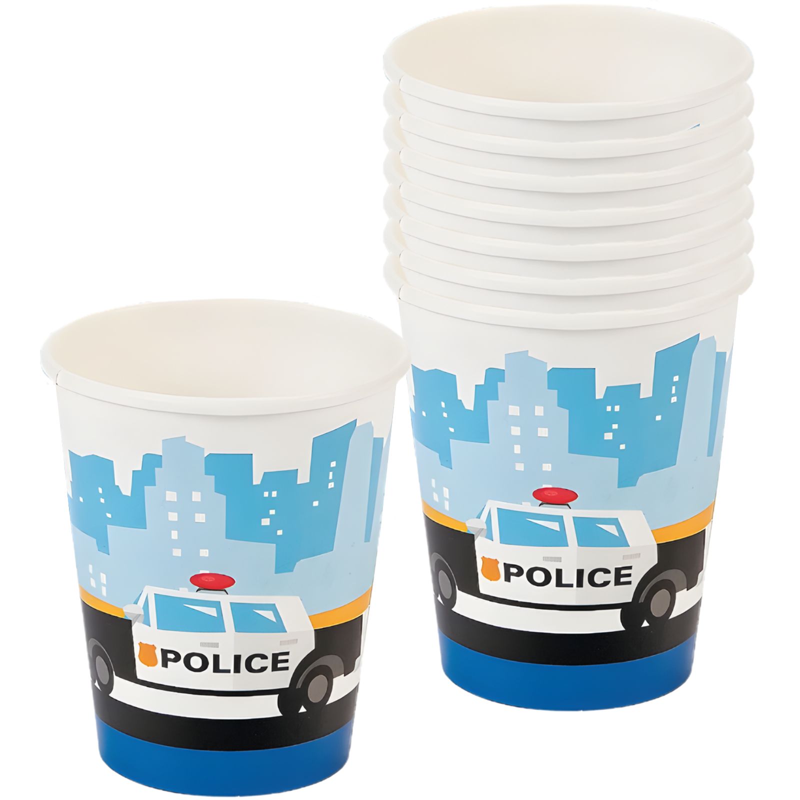 Police Party Paper Cups (Pack of 8)