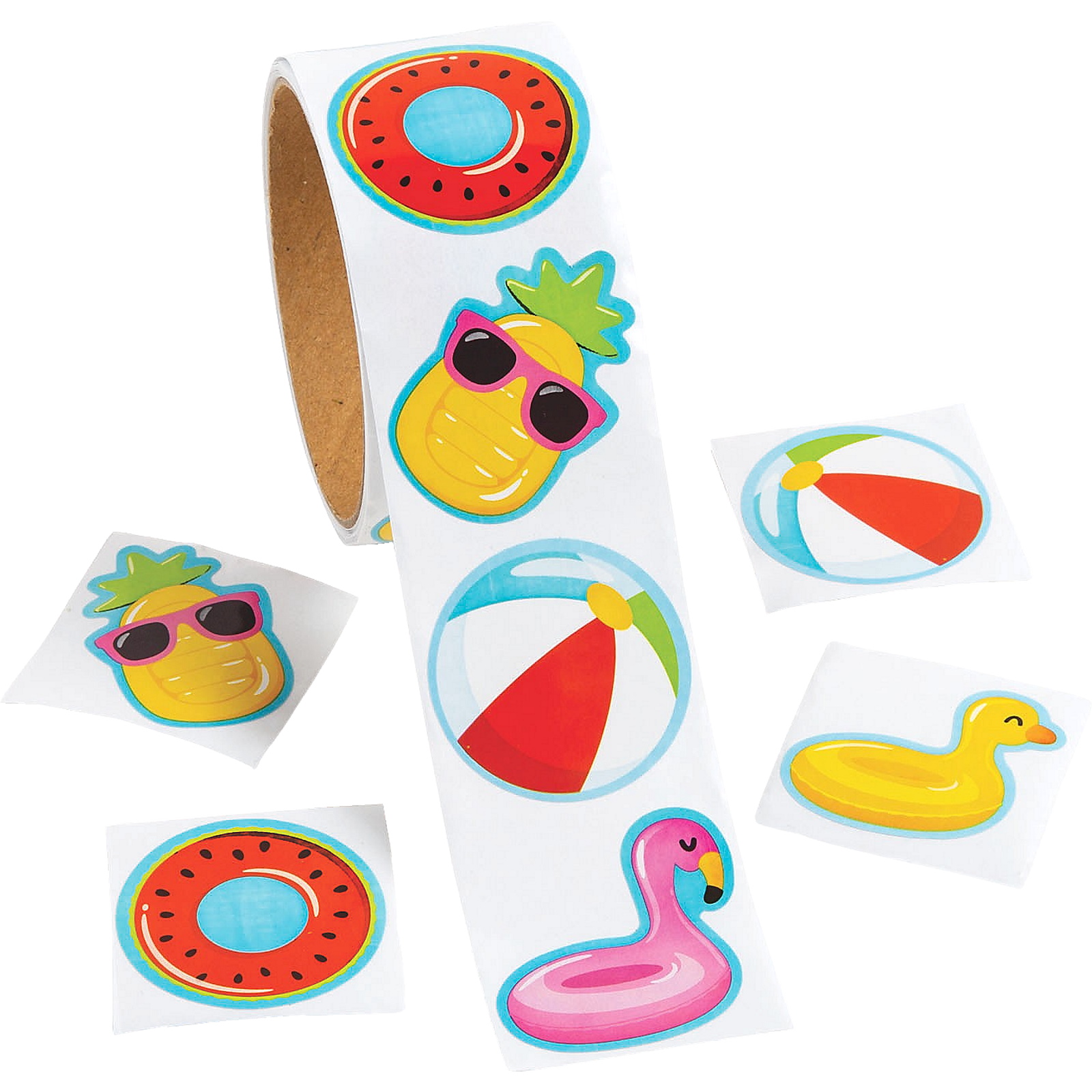 Pool Party Stickers (Roll of 100)